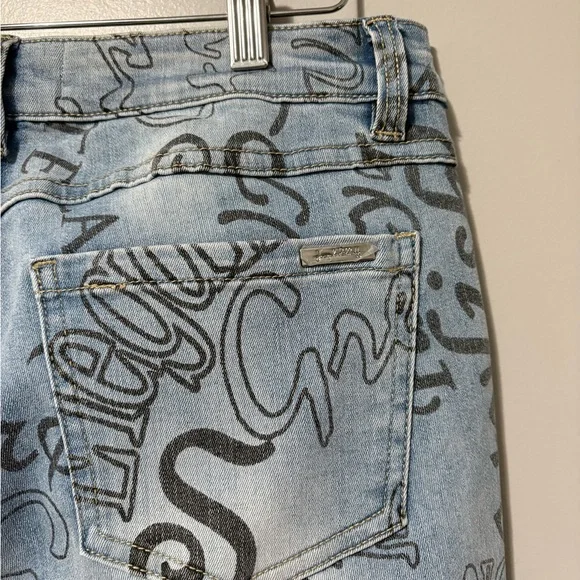 Joseph Ribkoff Lettering Jeans Style 221926 Skinny Mid Rise Crop - Picture 10 of 13